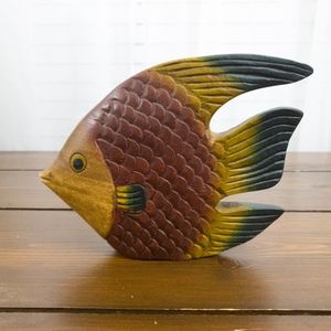 Vintage Carved Wooden Tropical Fish